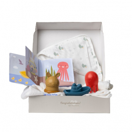 Σετ παιχνίδια &amp; πετσέτα μπάνιου 5τμχ Taf Toys Bath-time Kit