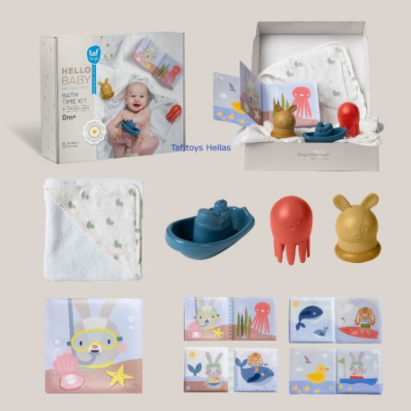 Σετ παιχνίδια &amp; πετσέτα μπάνιου 5τμχ Taf Toys Bath-time Kit