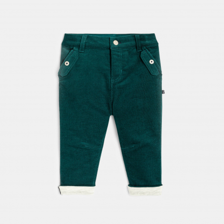 Obaibi Jean velours vert bΓ©bΓ© garΓ§on