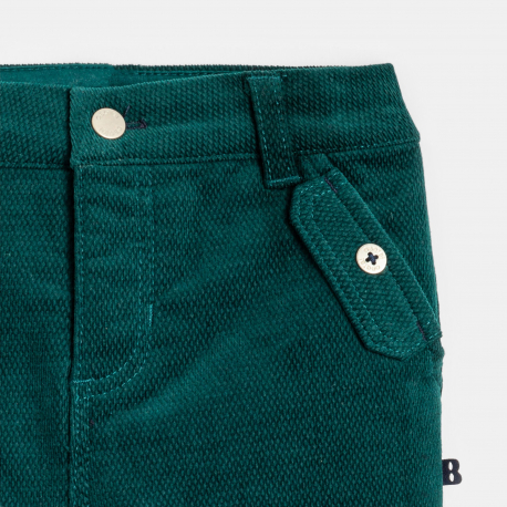 Obaibi Jean velours vert bΓ©bΓ© garΓ§on