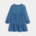 Okaidi Robe en jean brode bleu Fille