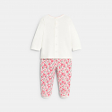 Obaibi Pyjama jersey herisson fleuri blanc bebe fille