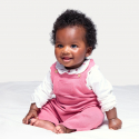 Obaibi Salopette en maille tricot et body rose bebe fille