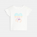 Obaibi Baby girl white heart flamingo T-shirt