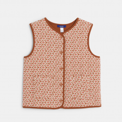 Okaidi Gilet sans manches motif fleur marron Fille