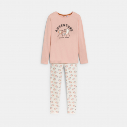 Okaidi Pyjama 2 pieces en jersey motif chien rose Fille