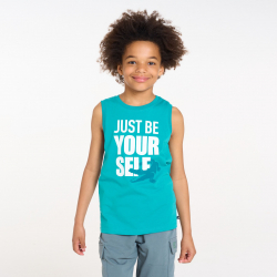 Okaidi Boy's blue slogan vest top