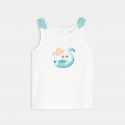 Obaibi Baby girl's white flamingo float tank top