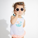 Obaibi Baby girl's white flamingo float tank top