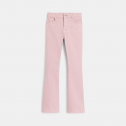 Okaidi Pantalon flare en toile rose pastel Fille