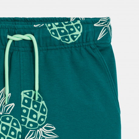 Okaidi Boy&#039;s blue shark print brushed cotton Bermuda shorts