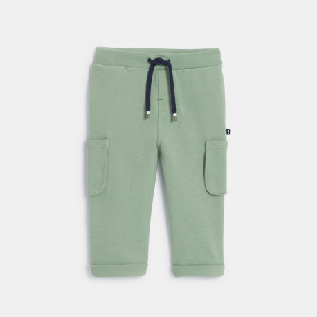 Obaibi Pantalon en molleton a poches vert bebe garcon