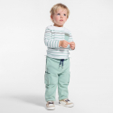 Obaibi Pantalon en molleton a poches vert bebe garcon