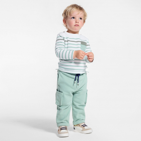 Obaibi Pantalon en molleton a poches vert bebe garcon