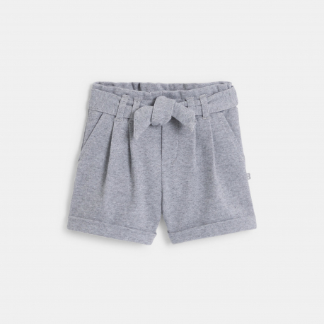 Obaibi Short a plis coton pique gris bebe fille