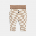 Obaibi Sweat molleton et pantalon raye beige bebe garcon