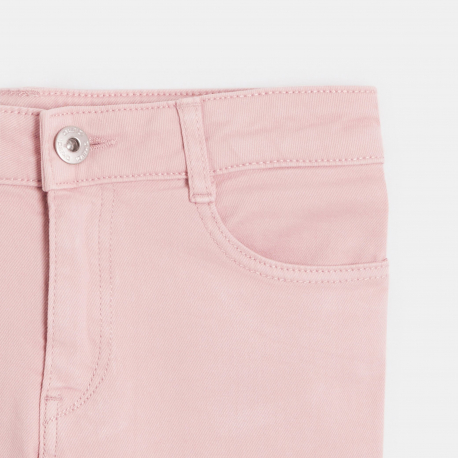 Okaidi Pantalon flare en toile rose pastel Fille