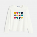 Okaidi T-shirt motif c?ur blanc Fille