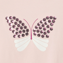 Okaidi T-shirt papillon a sequins rose pastel Fille