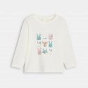 Obaibi T-shirt animaux blanc bebe fille