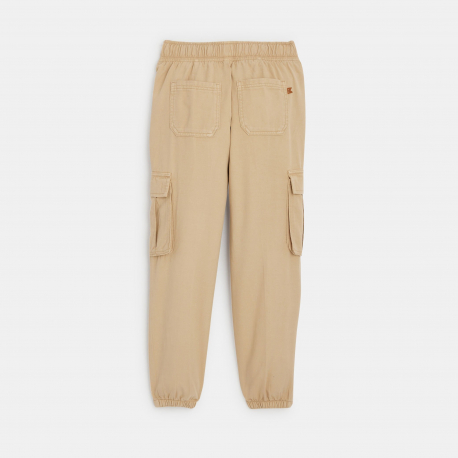 Okaidi Pantalon cargo en toile beige Fille