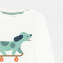 Obaibi T-shirt chien skateboard blanc bebe garcon