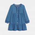 Okaidi Robe en jean brode bleu Fille