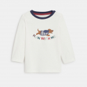 Obaibi T-shirt chien brode blanc bebe garcon