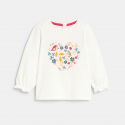 Obaibi T-shirt c?ur fleuri blanc bebe fille