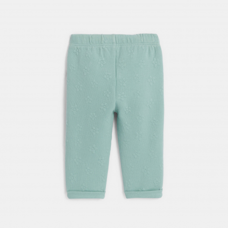 Obaibi Pantalon molleton effet pique blanc bebe fille