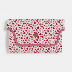 Obaibi Tapis a langer de voyage fleuri rose naissance fille