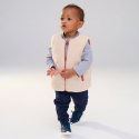 Obaibi Gilet matelasse reversible a poches marron bebe garcon