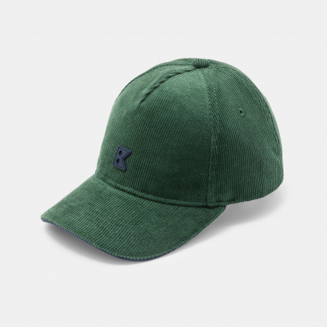 Okaidi Casquette unie en velours cotele vert Garcon