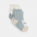 Obaibi Chaussettes antiglisse lapin bleu bebe fille (lot de 2)