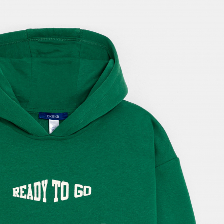 Okaidi Sweat-shirt a message vert Garcon