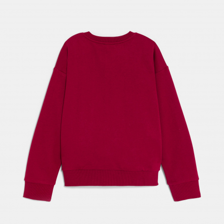 Okaidi Sweat-shirt uni rouge fonce Garcon