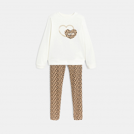 Okaidi Pyjama leopard blanc Fille