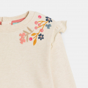 Obaibi Sweat molleton fleuri a volants rose bebe fille