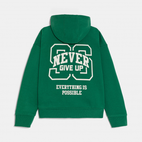 Okaidi Sweat-shirt a message vert Garcon