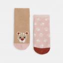 Obaibi Chaussettes antiglisse lapin bleu bebe fille (lot de 2)