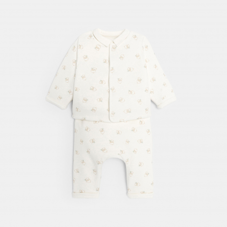 Obaibi Veste matelassee et pantalon reversibles avec body blanc bebe mixte