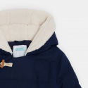 Obaibi Manteau deperlant double sherpa bleu bebe garcon