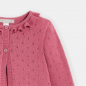 Obaibi Gilet maille tricot fantaisie rose bebe fille