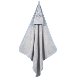 Κάπα Μπουρνούζι Greenwich Polo Club® Baby Essential Grey-Blue