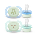 Πιπίλες νυκτός Philips Avent Ultra Start Nighttime 0-2m, σετ των 2 - SCF075/08