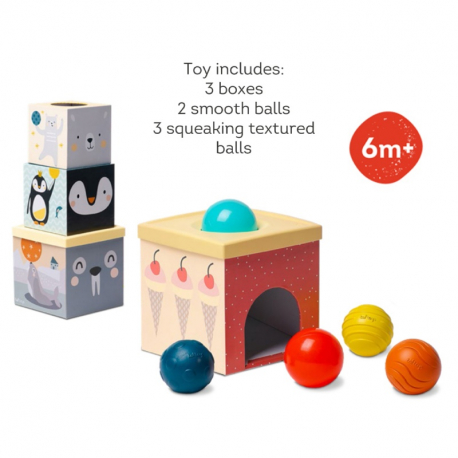 Κουτάκια στοίβαξης με μπάλες Taf toys North Pole Ball Drop Stacker