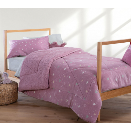 Παιδικό κουβερτοπάπλωμα μονό Nef-Nef Homeware Hearts Look 160 x 220 cm