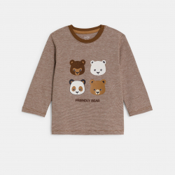 Obaibi T-shirt manches longues ours marron bebe garcon