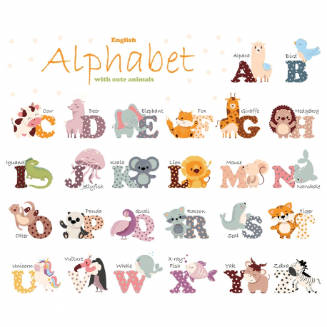 Αυτοκόλλητα τοίχου SIPO Animal Alphabet