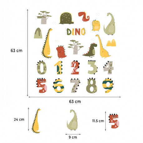 Αυτοκόλλητα τοίχου SIPO Dino Numbers